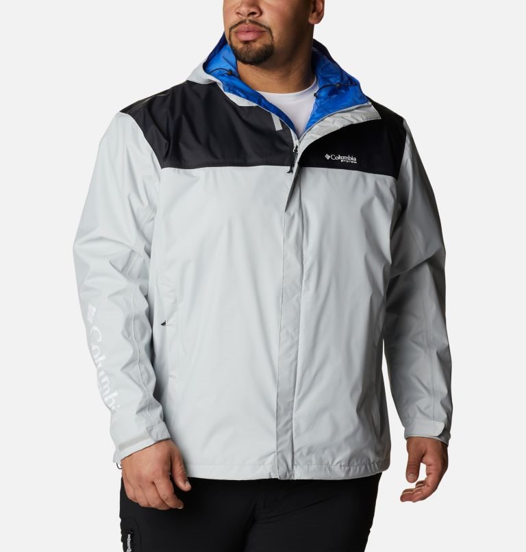 Jacheta Columbia PFG Storm Barbati Gri Deschis | Plus Size ODQM97S1Z